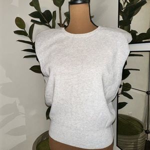 NEW WITH TAGS grey muscle top in thick sweater material